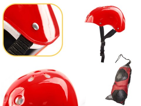 Kask ochraniacze na rolki deskorolkę regulacja czerwony Kask ochraniacze na rolki deskorolkę regulacja czerwony