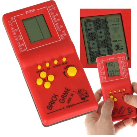 Gra Gierka Elektroniczna Tetris 9999in1 czerwona Gra Gierka Elektroniczna Tetris 9999in1 czerwona
