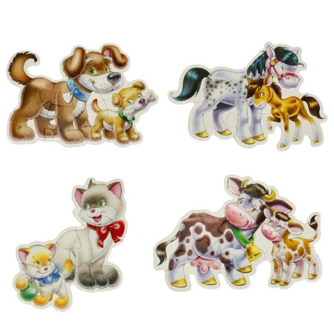 Puzzle 4w1 układanka Zwierzęta z dziećmi 3+ CASTORLAND Puzzle 4w1 układanka Zwierzęta z dziećmi 3+ CASTORLAND