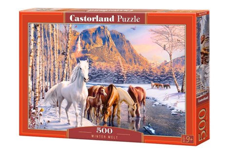 Puzzle układanka 500 elementów Konie zimowy krajobraz 9+ CASTORLAND Puzzle układanka 500 elementów Konie zimowy krajobraz 9+ CASTORLAND